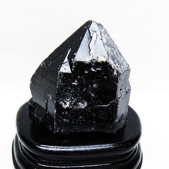 モリオン 原石 黒水晶 原石 山東省産 台座付属 一点物 181-4494
