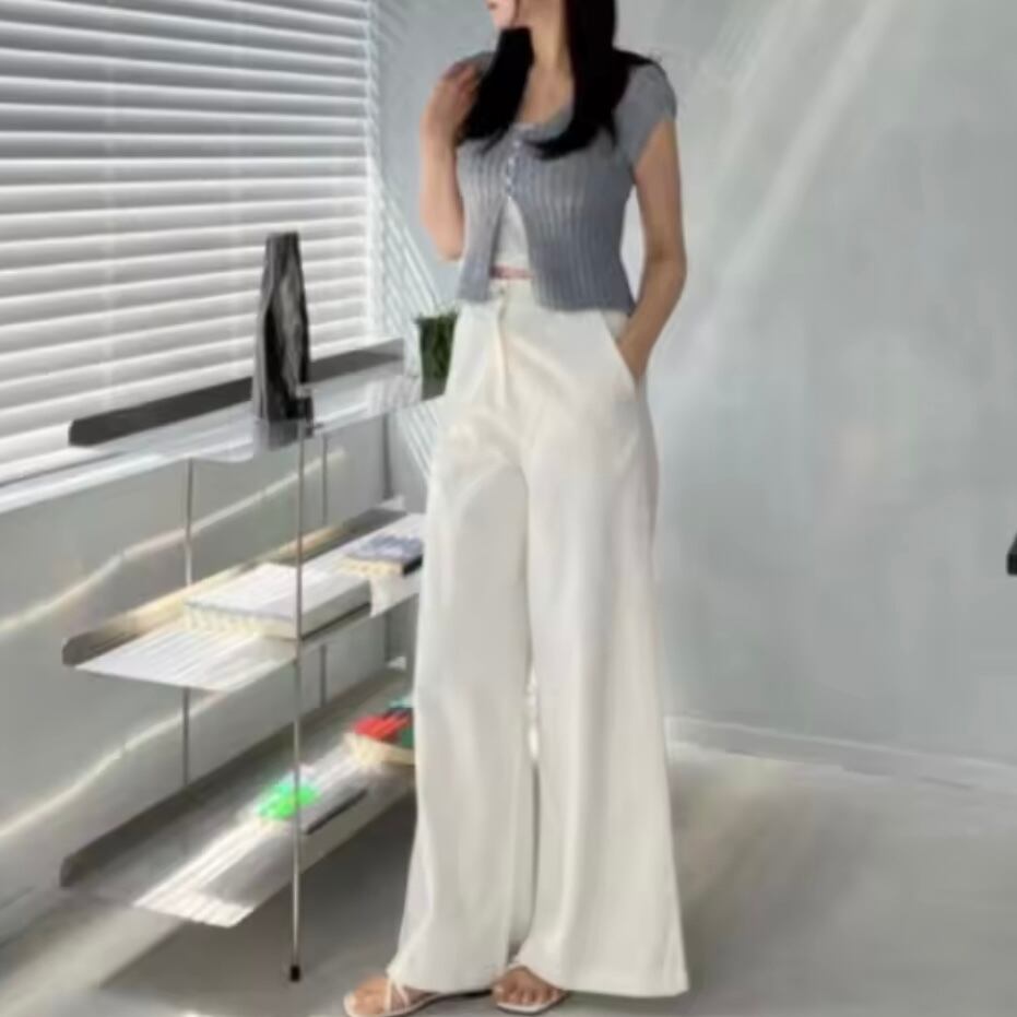 summer knit short sleeve tops