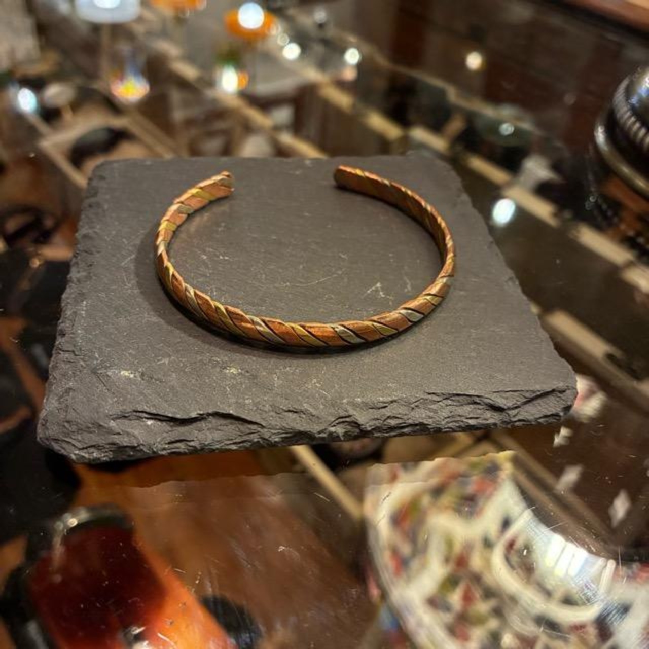 TOPANGA Jewelry　エンシェントブラス＆コッパーバングル　スパイラル　ブレスレット　カフスブレスレット　チベタンバングル　