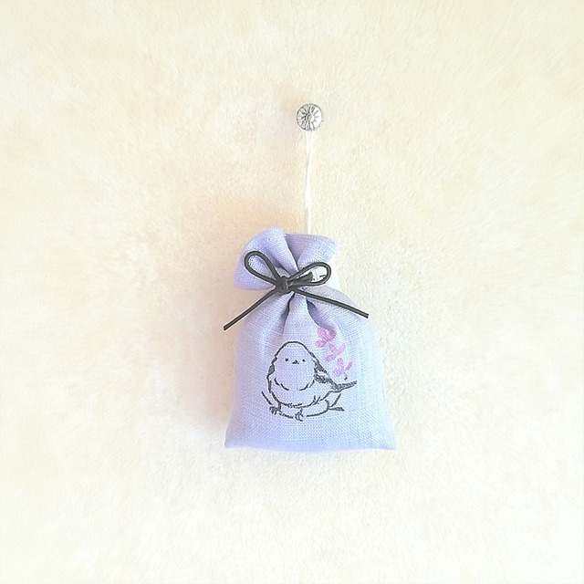 雪の妖精 シマエナガ サシェ ー北海道ラベンダーコラボー 北海道のラベンダー屋 ラベンダーワークス