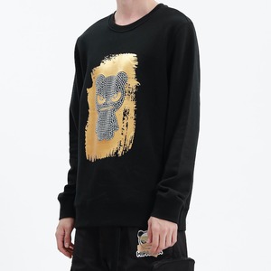 【HIPANDA ハイパンダ】メンズ スウェット トレーナー MEN'S RHINESTONE PANDA SWEAT SHIRT / BLACK