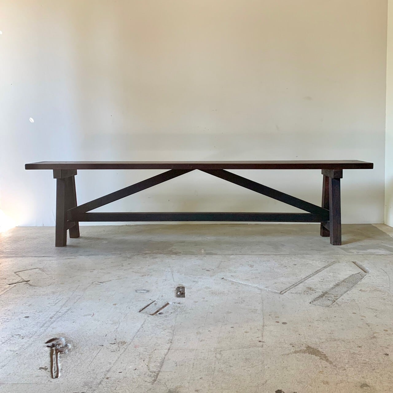 木のベンチ　古家具　0588