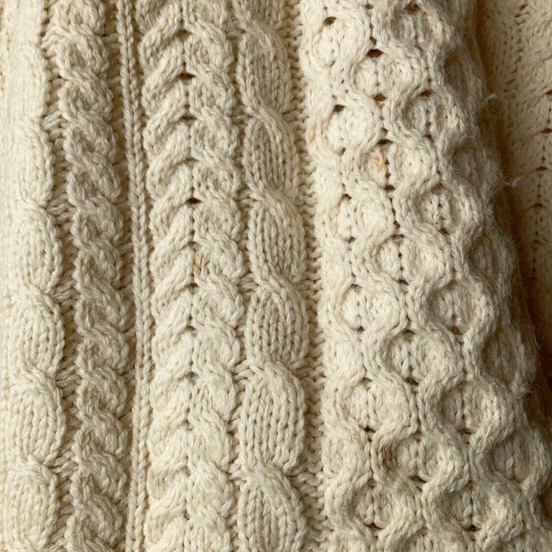 Carraig Donn アイルランド製アランニットセーター 生成りカラー SIZE 