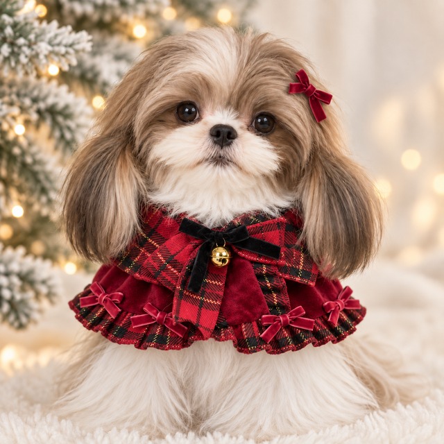 【予約】クリスマスベルベットケープ　01343