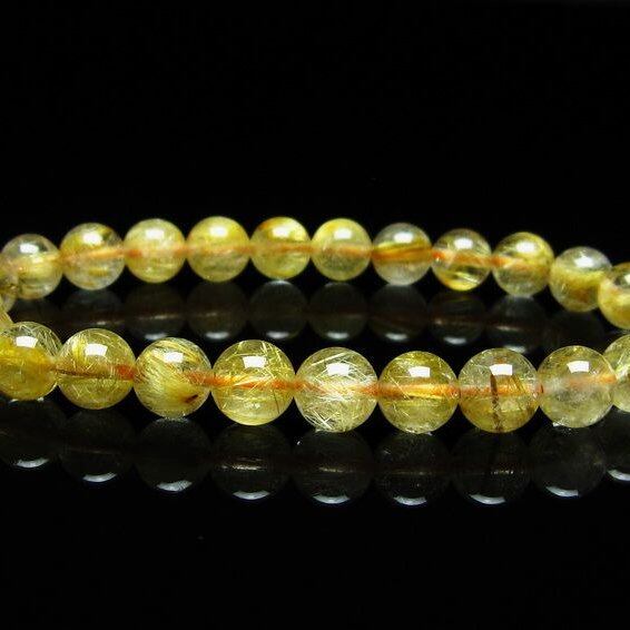 ルチルクォーツ ブレスレット 7mm タイチンルチル ブレスレット メール便可 [M便 1/10] 111-49219