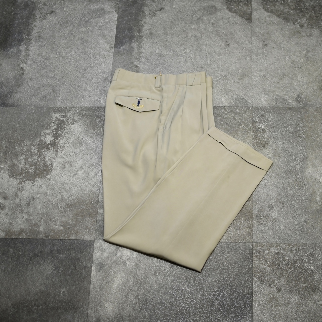drape silhouette golf embroidery 2tuck slacks