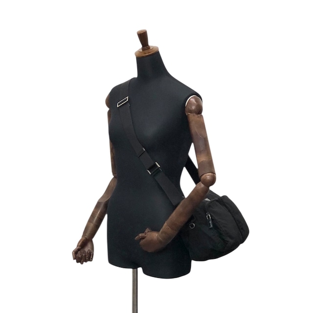 PRADA プラダ ショルダーバッグ ブラック トライアングルロゴ ナイロン ダブルポケット vintage ヴィンテージ オールド se4edp