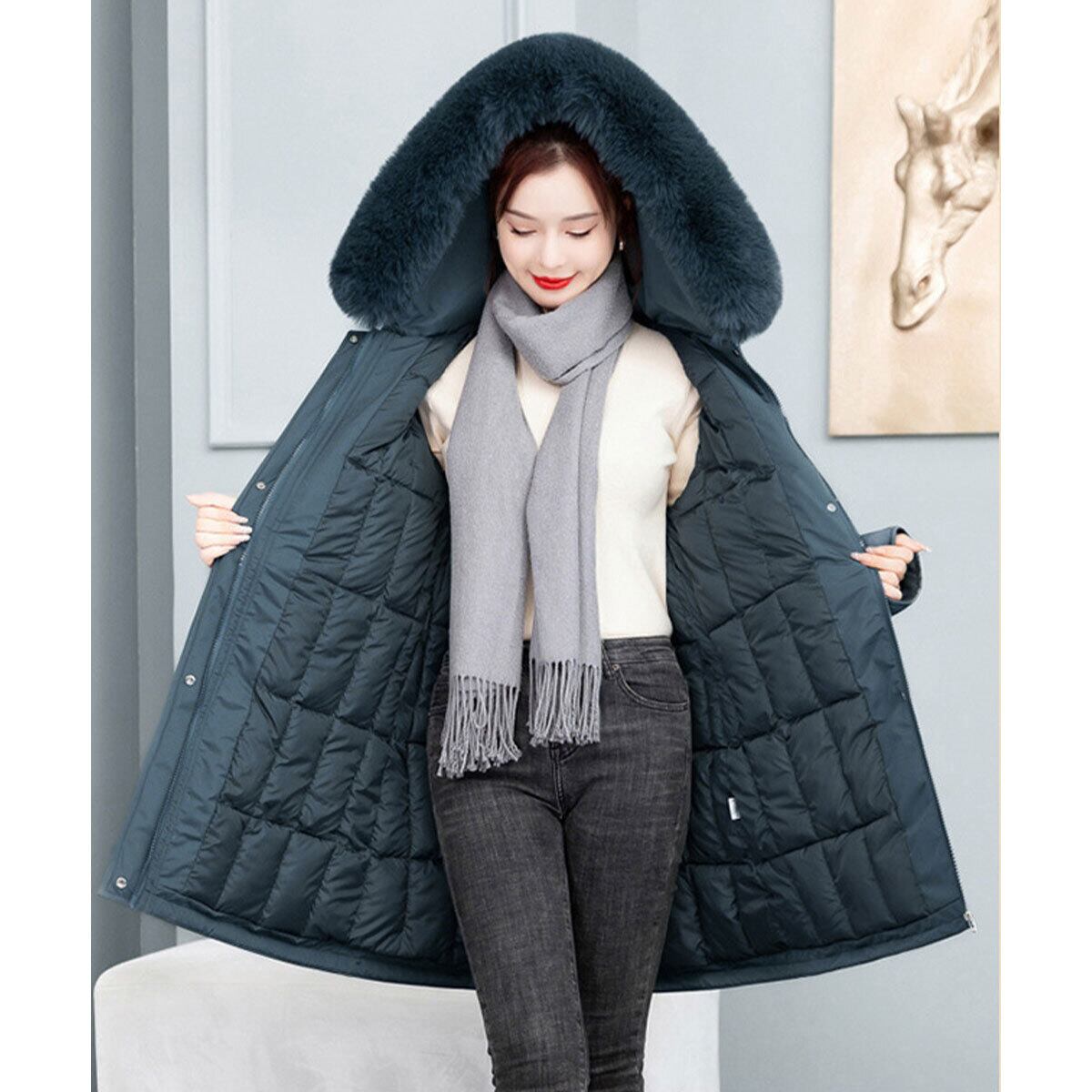 ダウン コート 中綿 防寒 保温 レディース 秋冬 韓国 ミドルコート きれいめ 大人 カジュアル おしゃれ 通勤 通学 OL 学生 暖かい フェイクダウン ウエストマーク フード付き 大人可愛い 大人女子