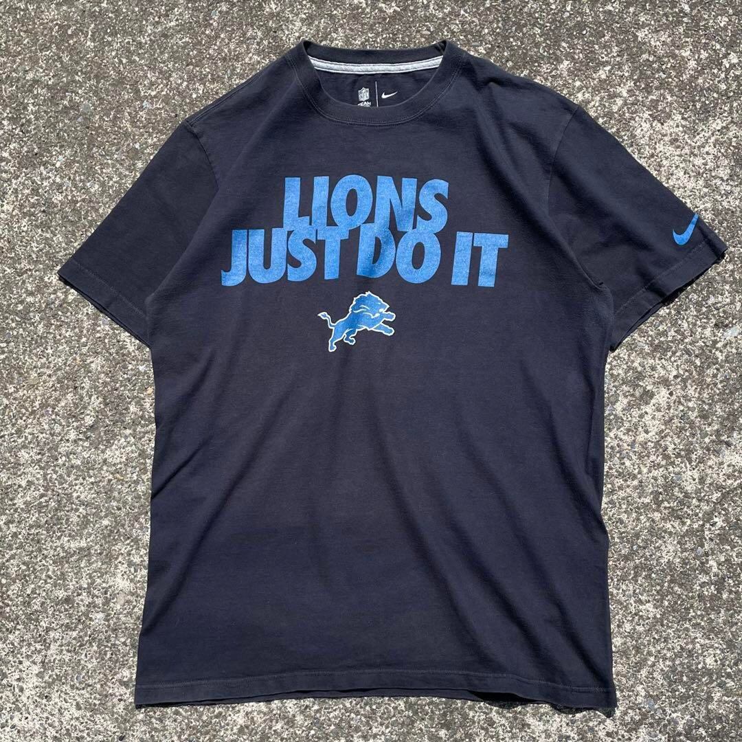 【Mサイズ】NIKE デトロイト ライオンズ "JUST DO IT" 古着 黒 Tシャツ