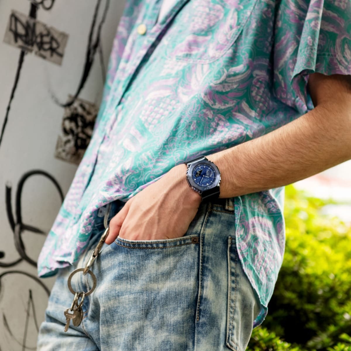 国内正規品 CASIO G-SHOCK カシオ Gショック アナデジ 八角形 ブルー ネイビー メンズ腕時計 GM-2100N-2AJF