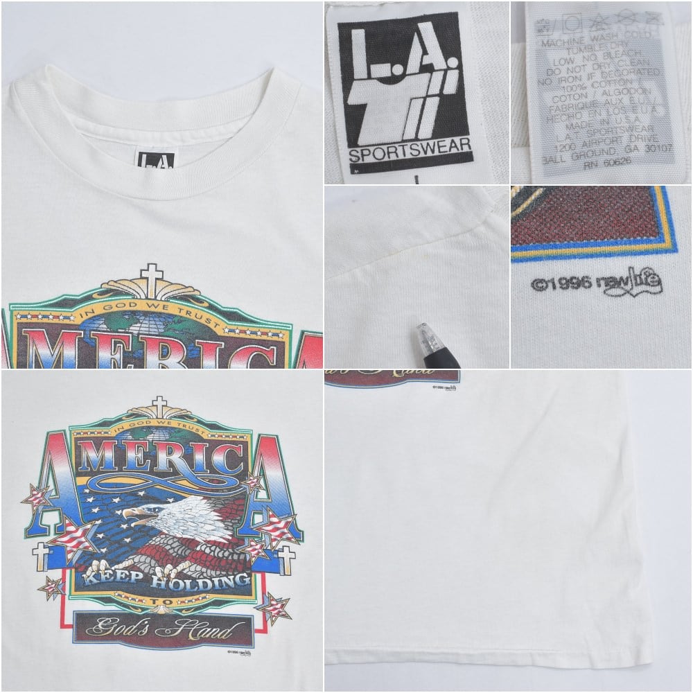 90s アメリカ製 Stars & Stripes 星条旗柄 デザイン プリントTシャツ