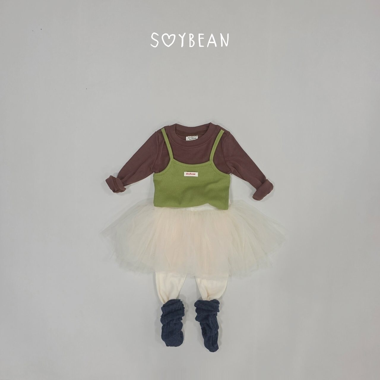 韓国子供服 / 26Autumn / soybean / ツイン レイヤードTシャツ / キッズ服 / 秋服 *XS~XL*