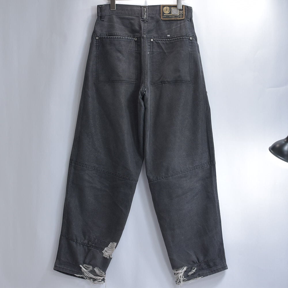 90s~ PELLE PELLE ペレペレ ダメージ デザイン ブラックデニム 90s~ PELLE PELLE ペレペレ ダメージ デザイン ブラックデニム