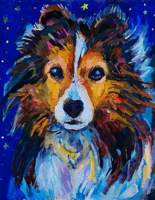 OIL COLOUR | 油彩画 #現代アート #犬 #猫