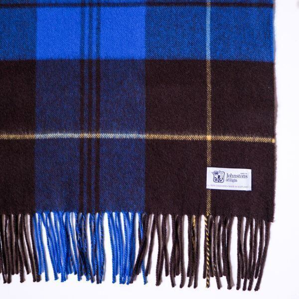 国内正規品 ジョンストンズ Johnstons カシミヤ大判ストール ブルー 茶
