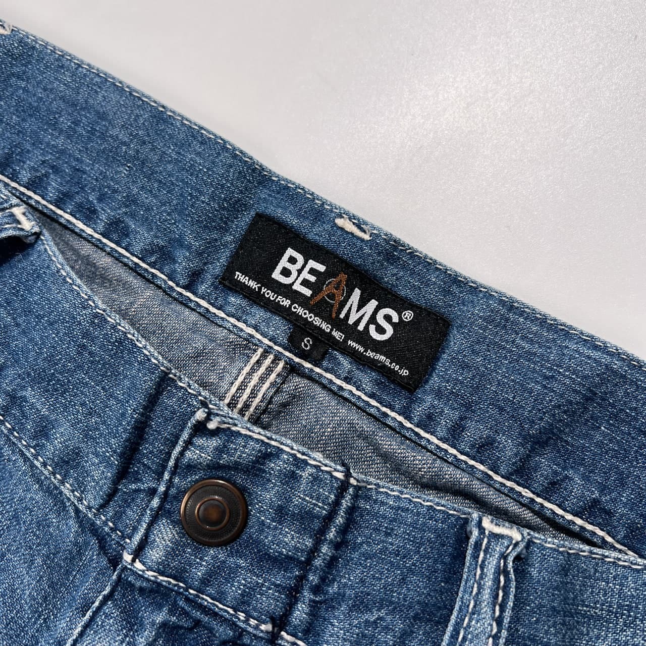 BEAMS ビームス ユーズド加工 ワイド ワーク デニムパンツ ペインターパンツ サイズ S /ブルー系 ジーンズ アメカジ メンズ