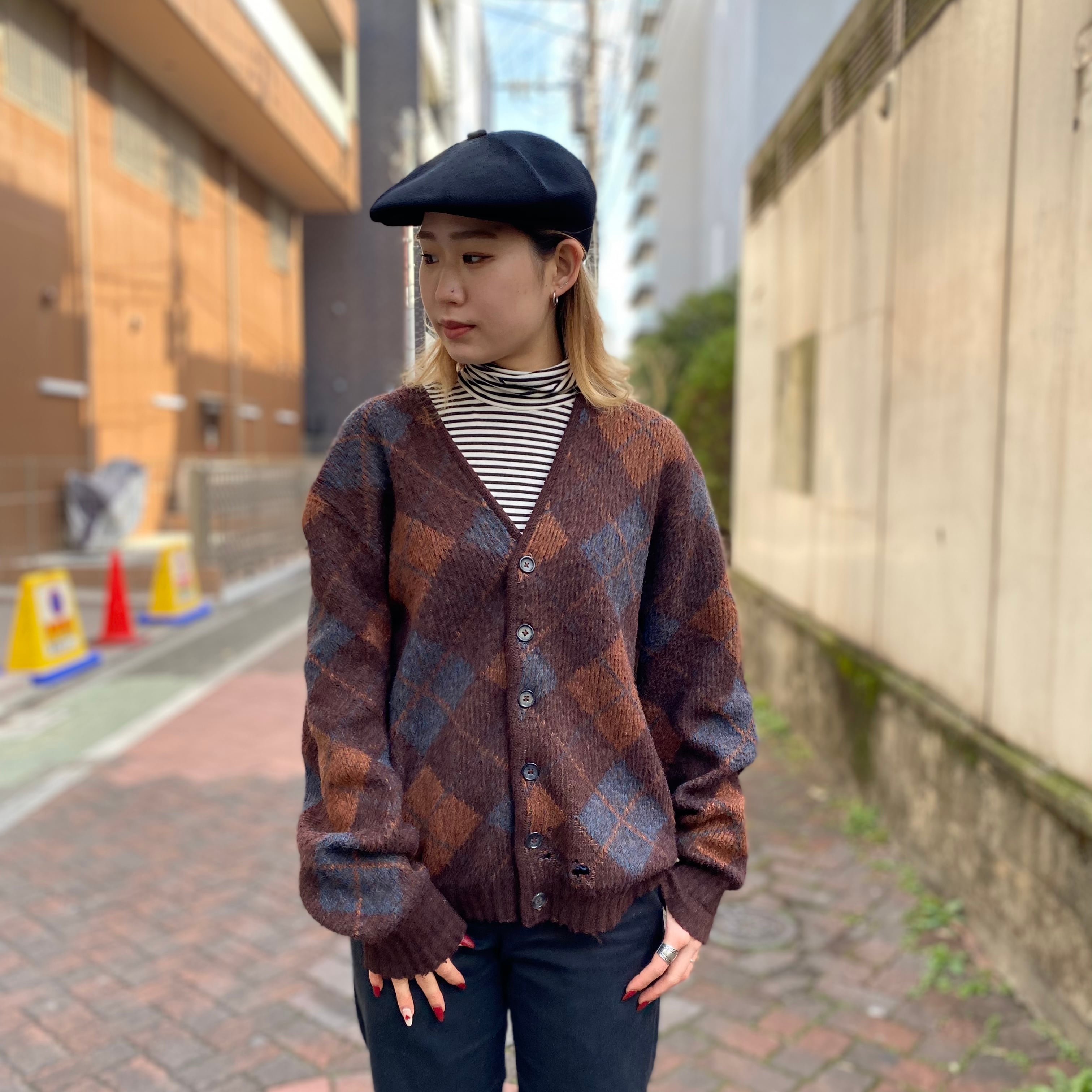 60´s mohair cardigan モヘア アーガイル カーディガン-