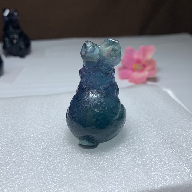 送料込み☆9.フローライトうさぎ・インテリア