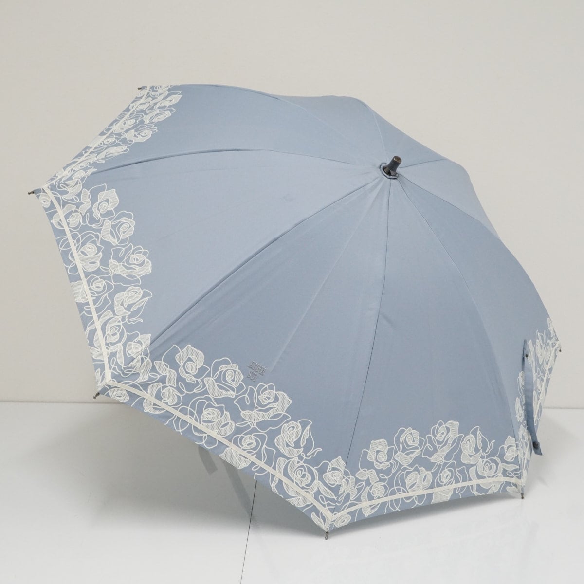晴雨兼用日傘 ANNA SUI アナスイ USED美品 ロゴ刺繍 フラワー ライト