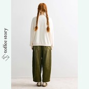 【2color】可愛いお花の立体装飾付き♪ラウンドネックスウェット P0092
