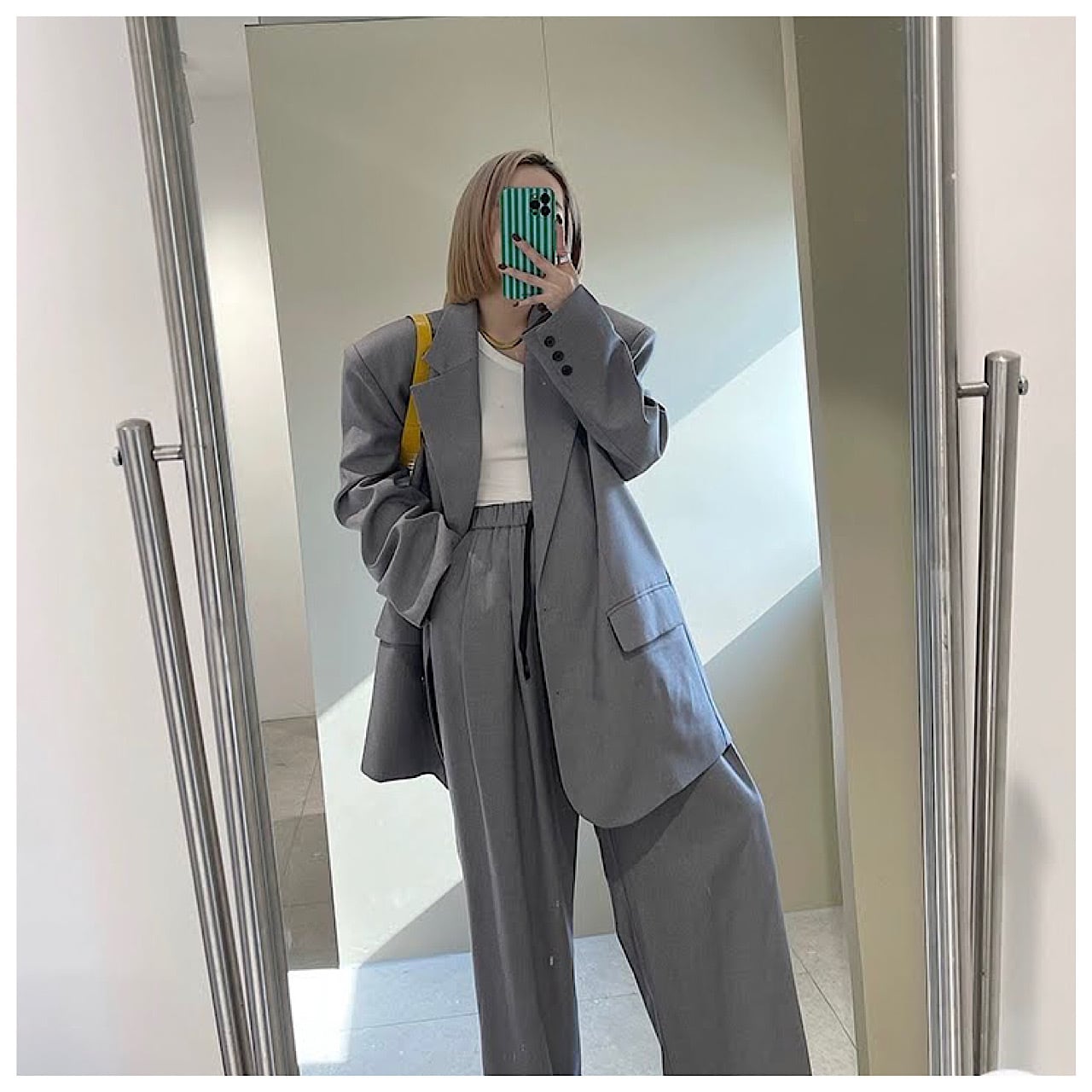 スーツ スおしゃれ 新作 グレー トップスパンツ セットアップ