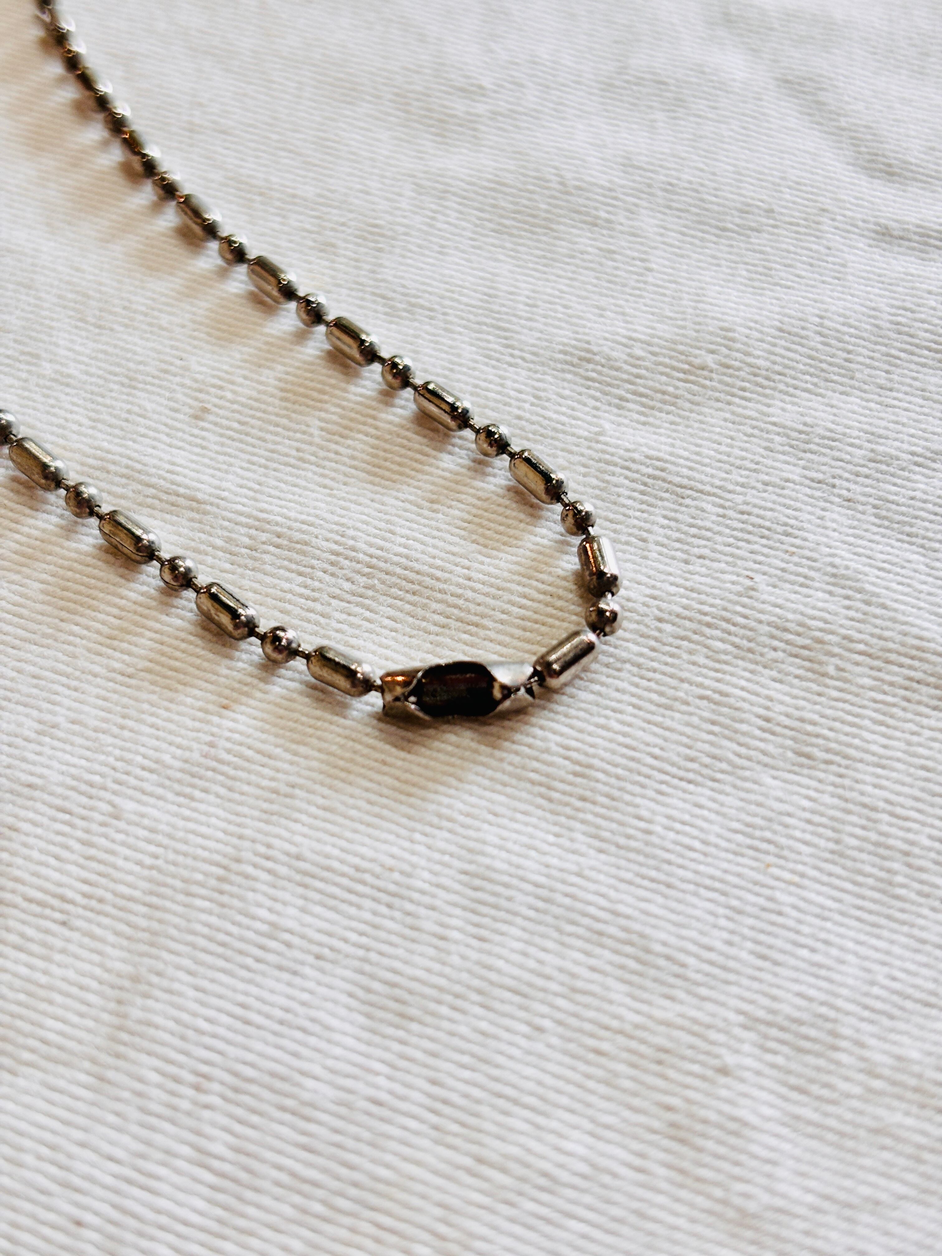 STUSSY/Plate Necklace/プレ－トネックレス/ロゴデザイン/シルバ