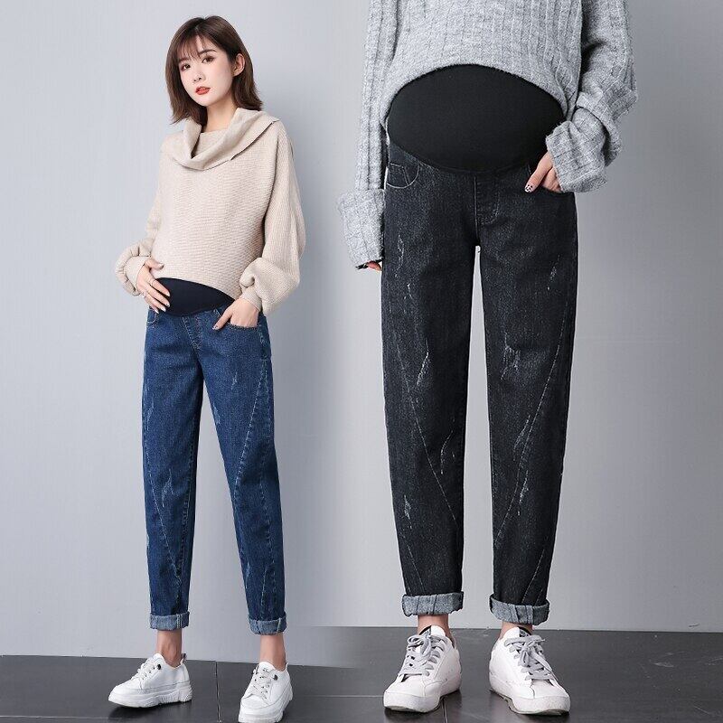 【新作】【送料無料】 529＃マタニティパンツ春秋9パンツマタニティジーンズベリーサポートパンツ伸縮性ウエストマタニティパンツ エラスティック スプリング 春物 オータム 秋物 AL expec354317995789