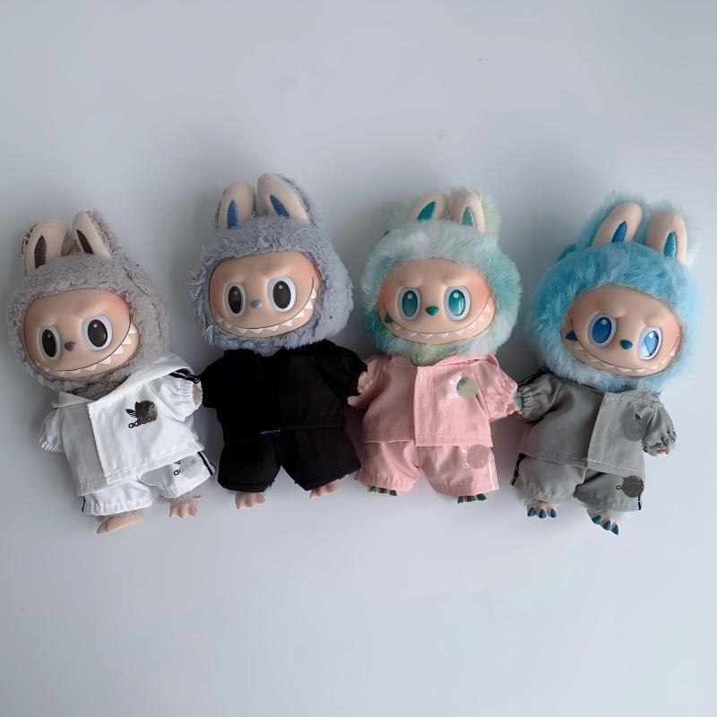 Labubu 1-3世代/10cm/20cm対応 スポーツ パーカー+パンツ ぬいぐるみ用