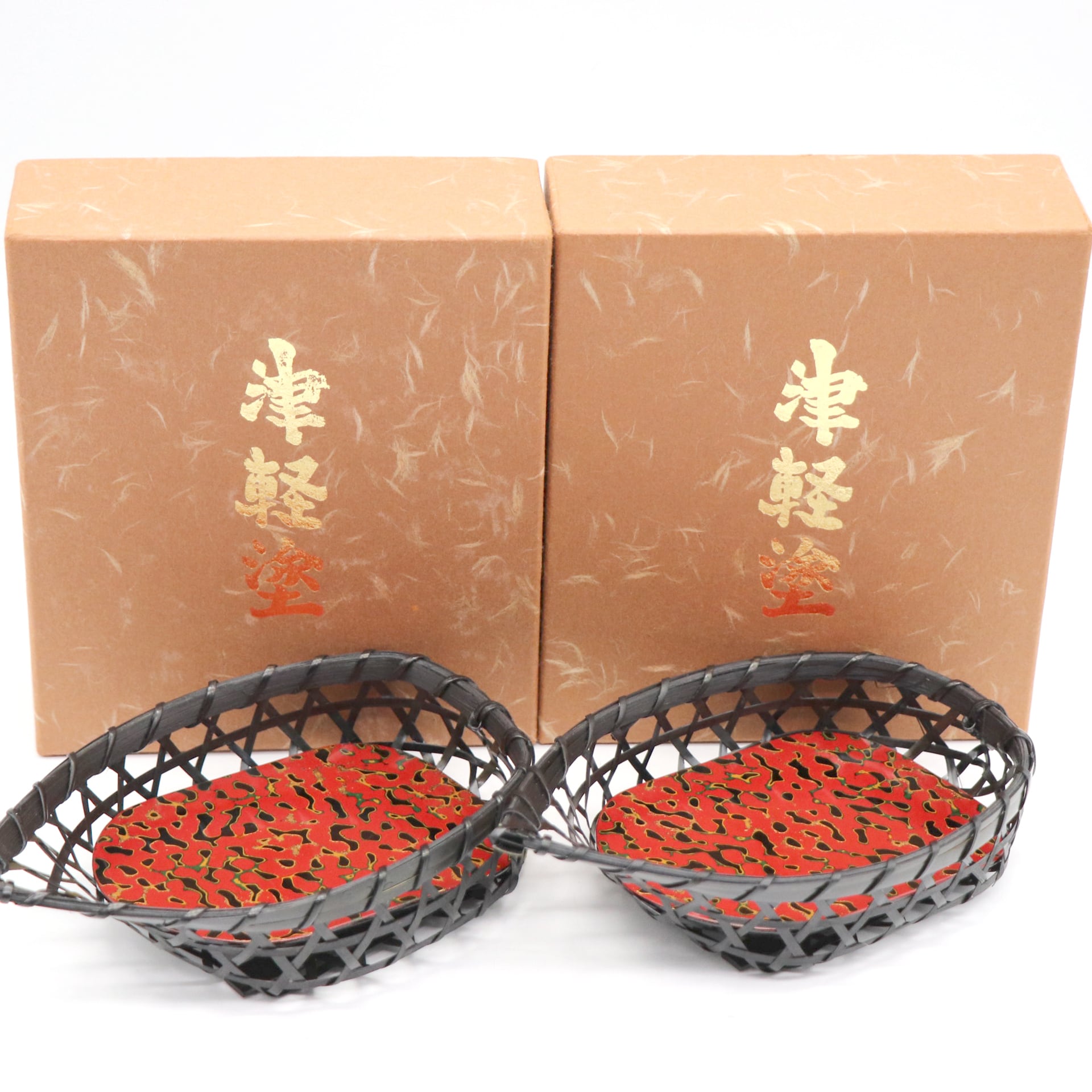 津軽塗（唐塗）バカ塗り・むらた工房・船型おしぼり受け・おしぼり