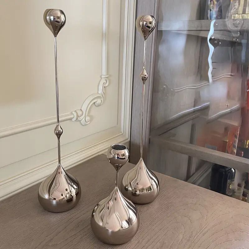 キャンドルスタンド 3つセット ロウソク立て キャンドルホルダー 雫型