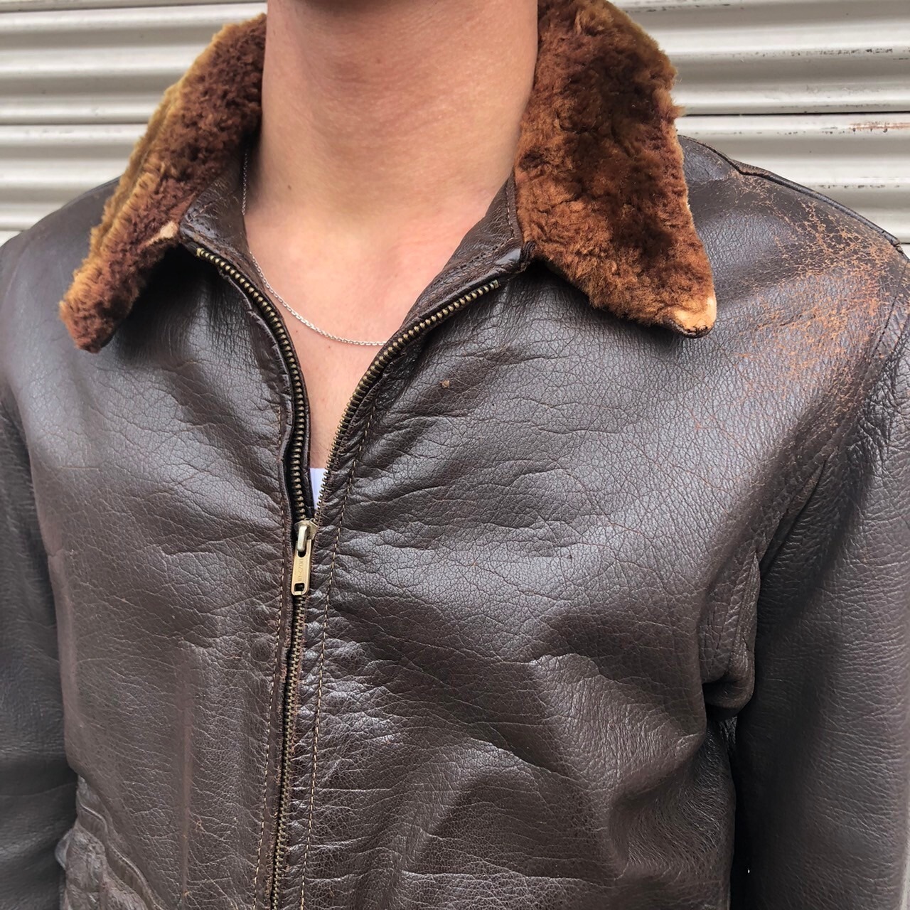 極上 貴重 40s 50s USnavy 米軍実物 G-1 ゴートレザー フライト  