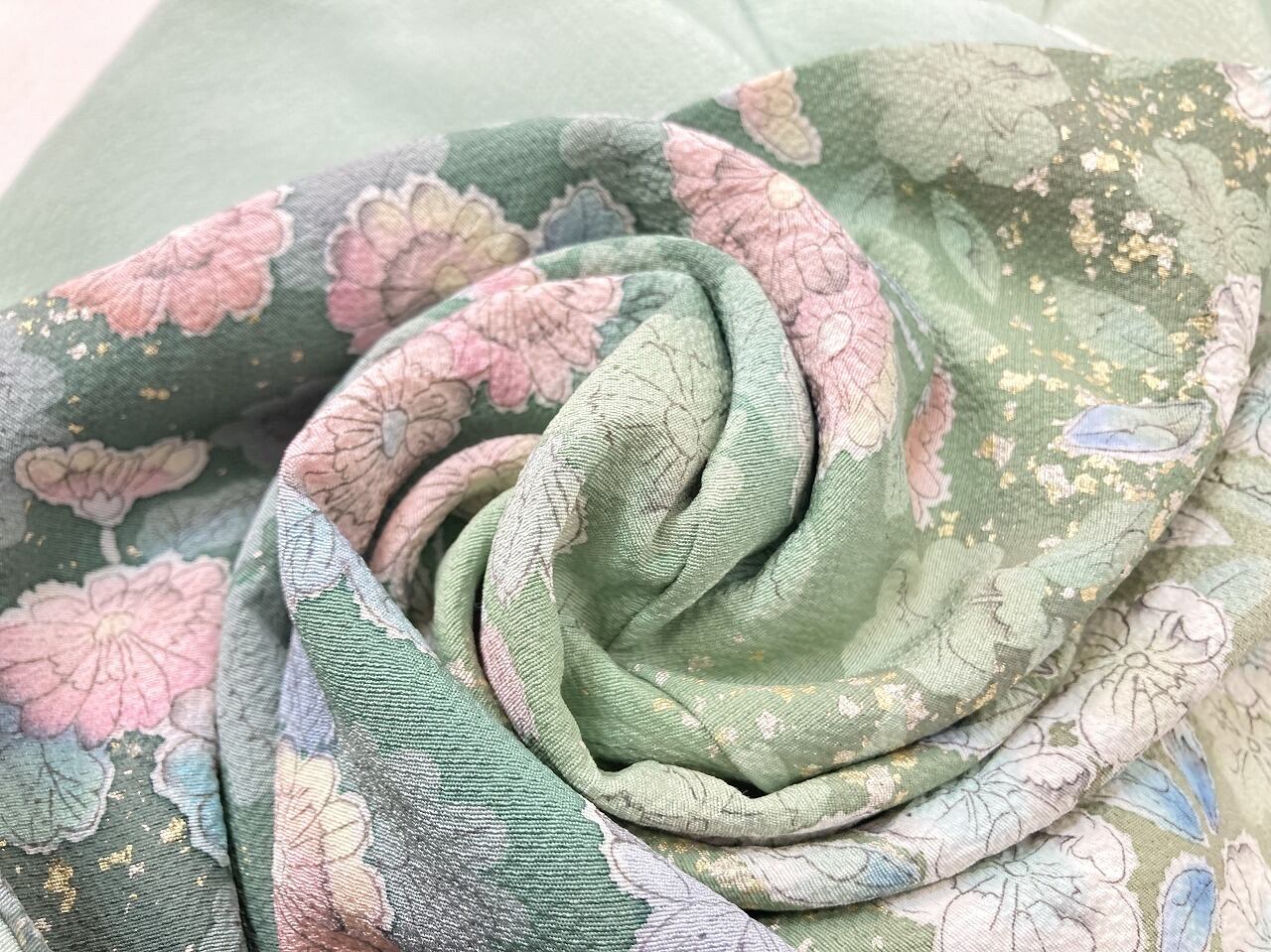 希少品 作家物 藤の花 絞り トールサイズ 落款 訪問着 正絹 袷