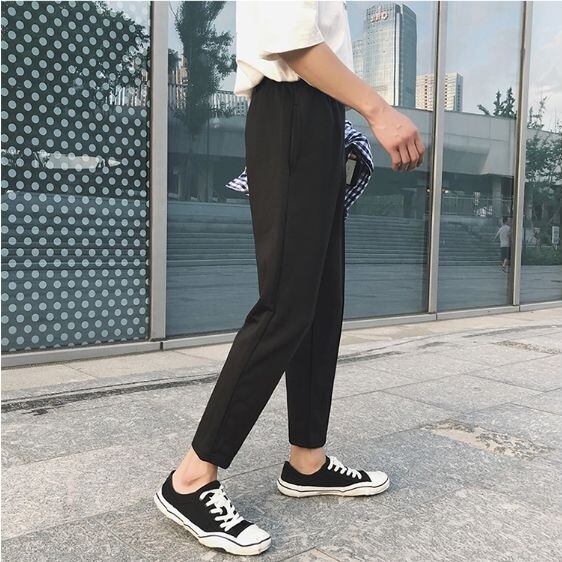 全3色 ストレートパンツ ウエストゴム シンプル ゆったり メンズ