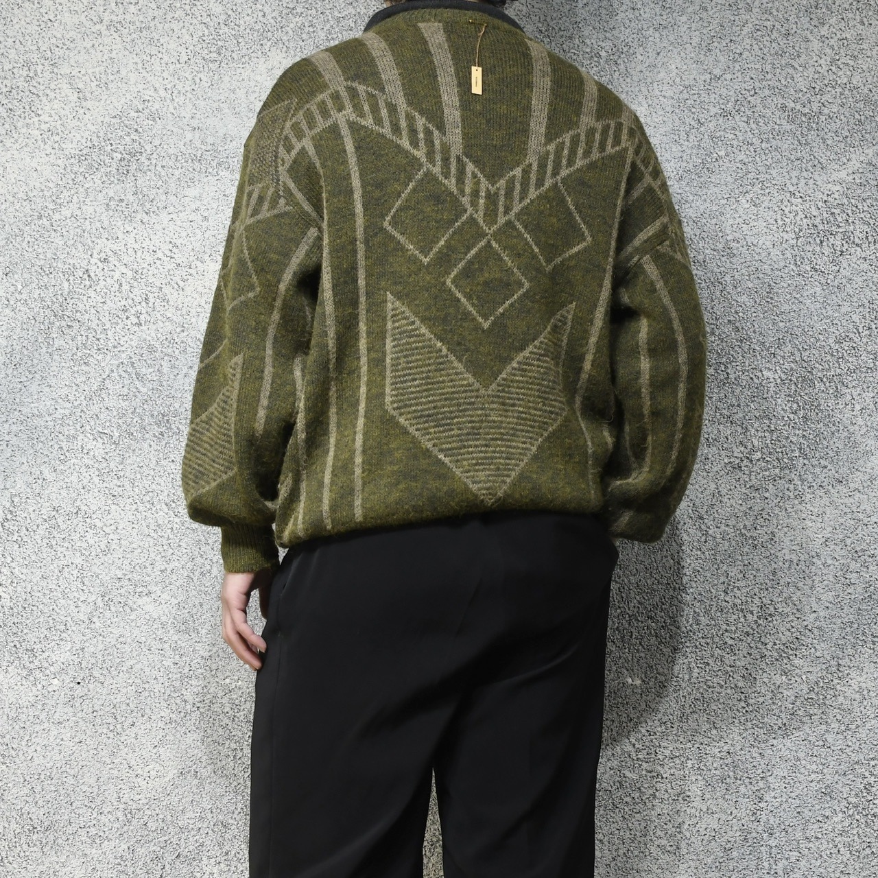 switching design mohair blend cardigan