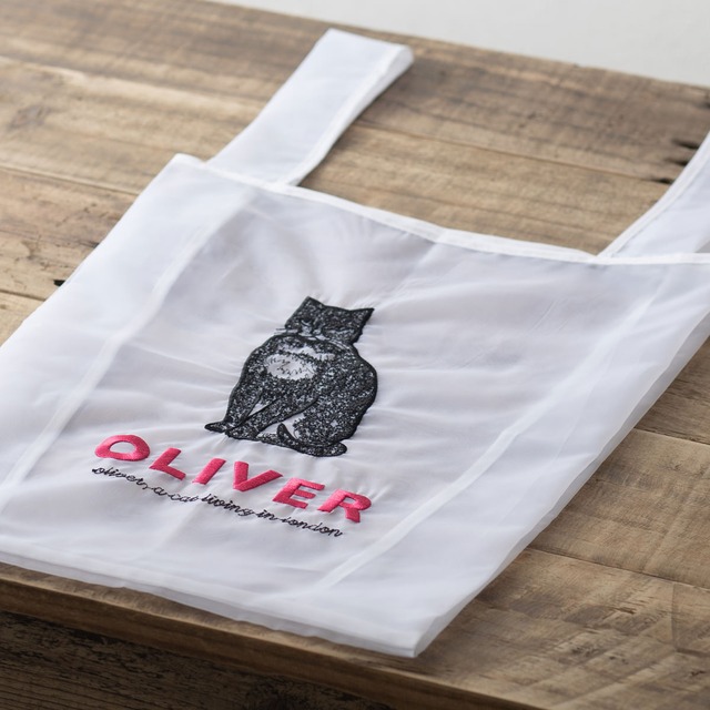 オーガンジー 刺繍入り トートバッグ 04.Oliver