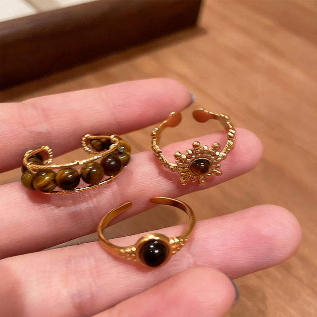 ZJレトロ虎目石リング 3s