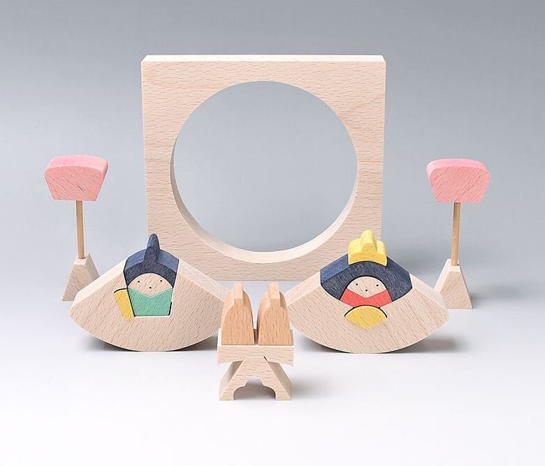 小黒三郎 円びな三段飾り・小 小黒三郎／組み木のひな人形 円びな |
