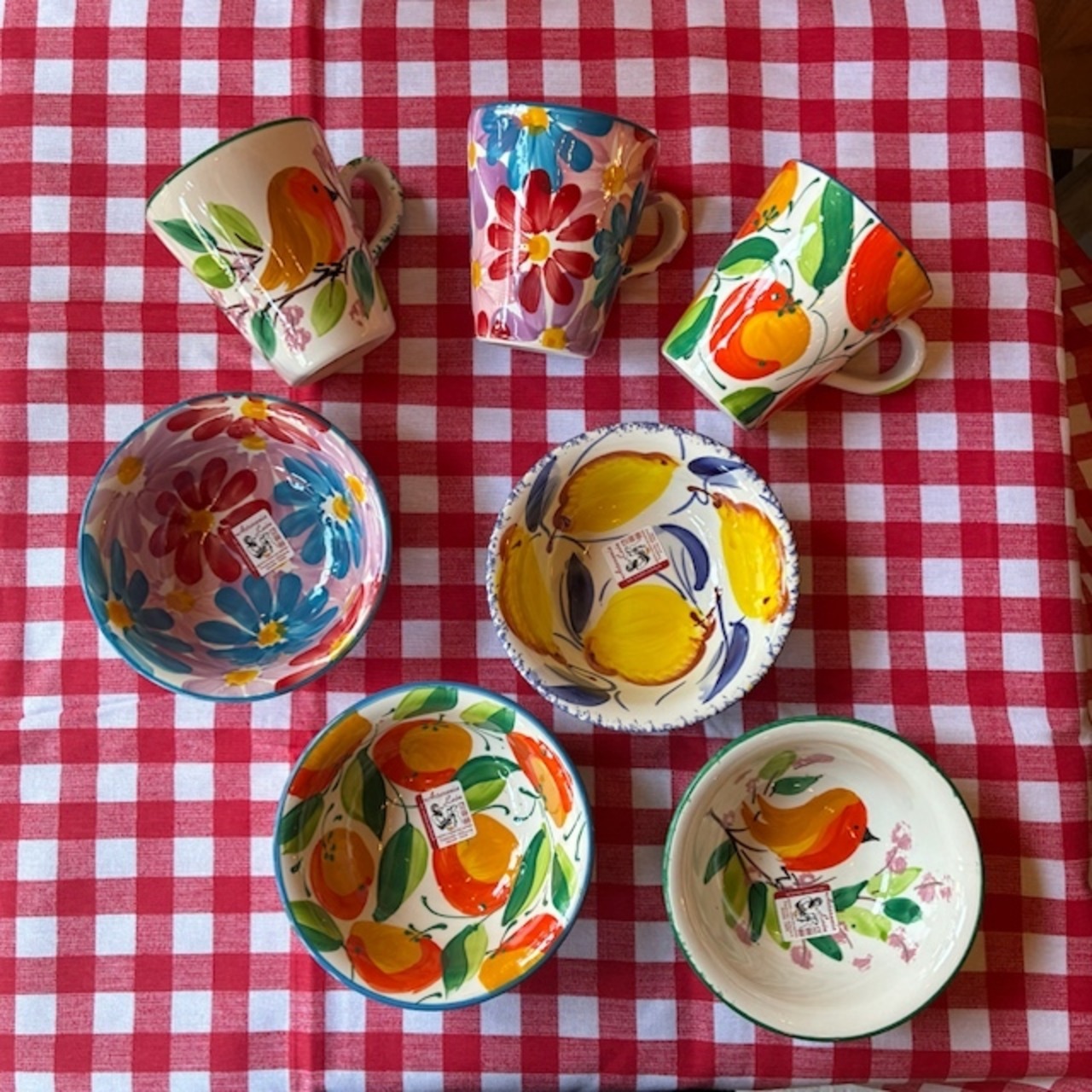 Spain ARTESANIA LEON Hand Painted Ceramic bowl　スペイン　アルテサニアレオン　ハンドペイント陶器　ボウル　全4種　バード　フラワー　オレンジ　レモン