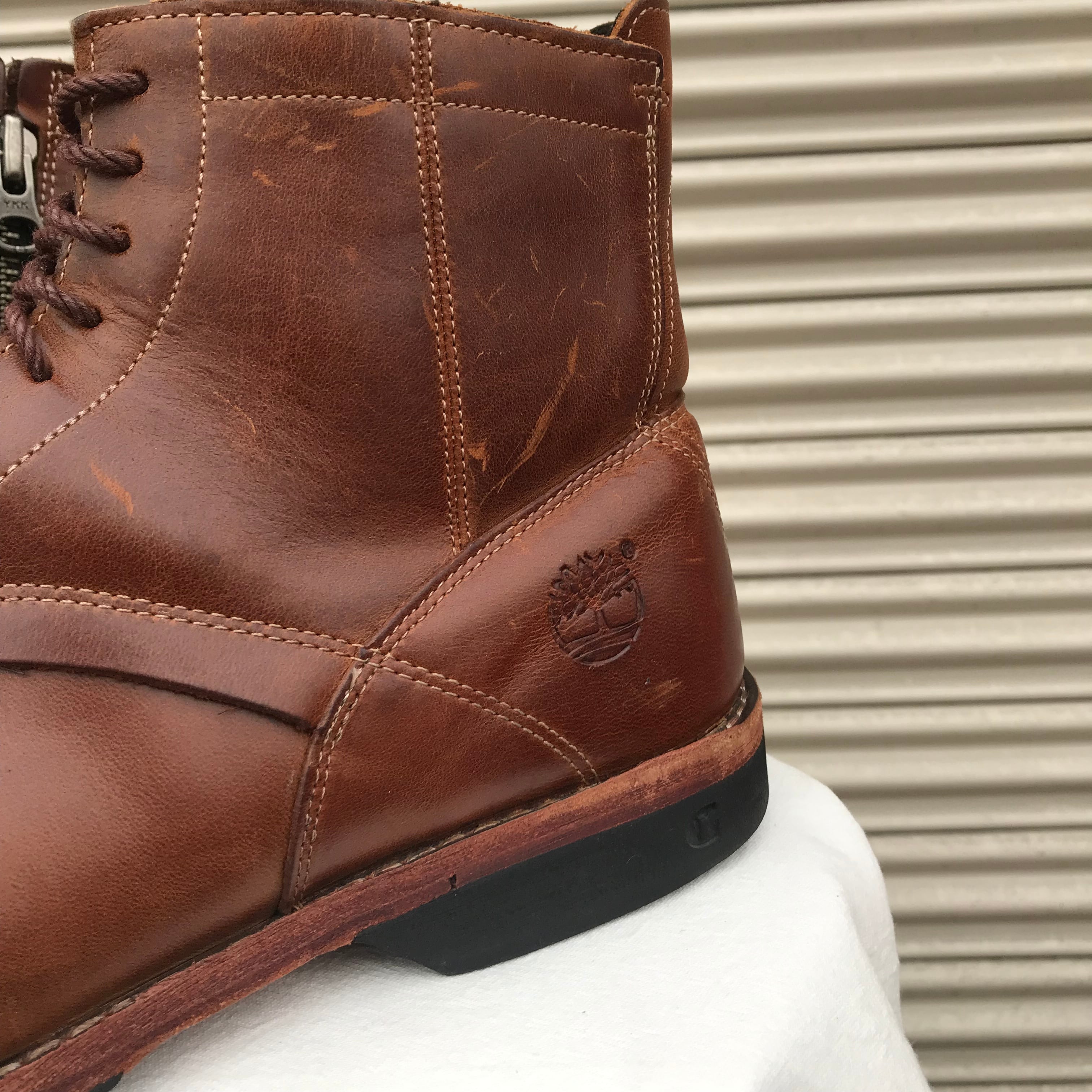 箱付き Timberland ティンバーランド サイドジップ レザーブーツ 