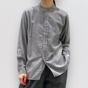 vm denim-look flannel long loop button shirt