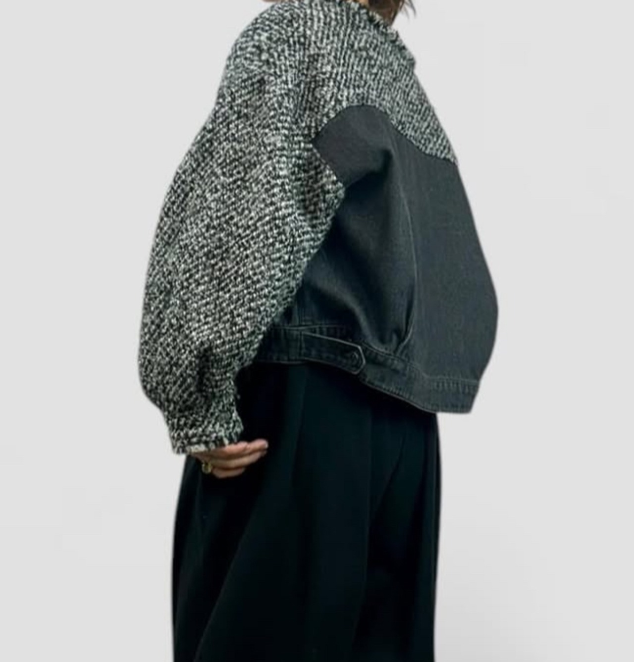 QTUME デニムxツイードジャケット　552-24576