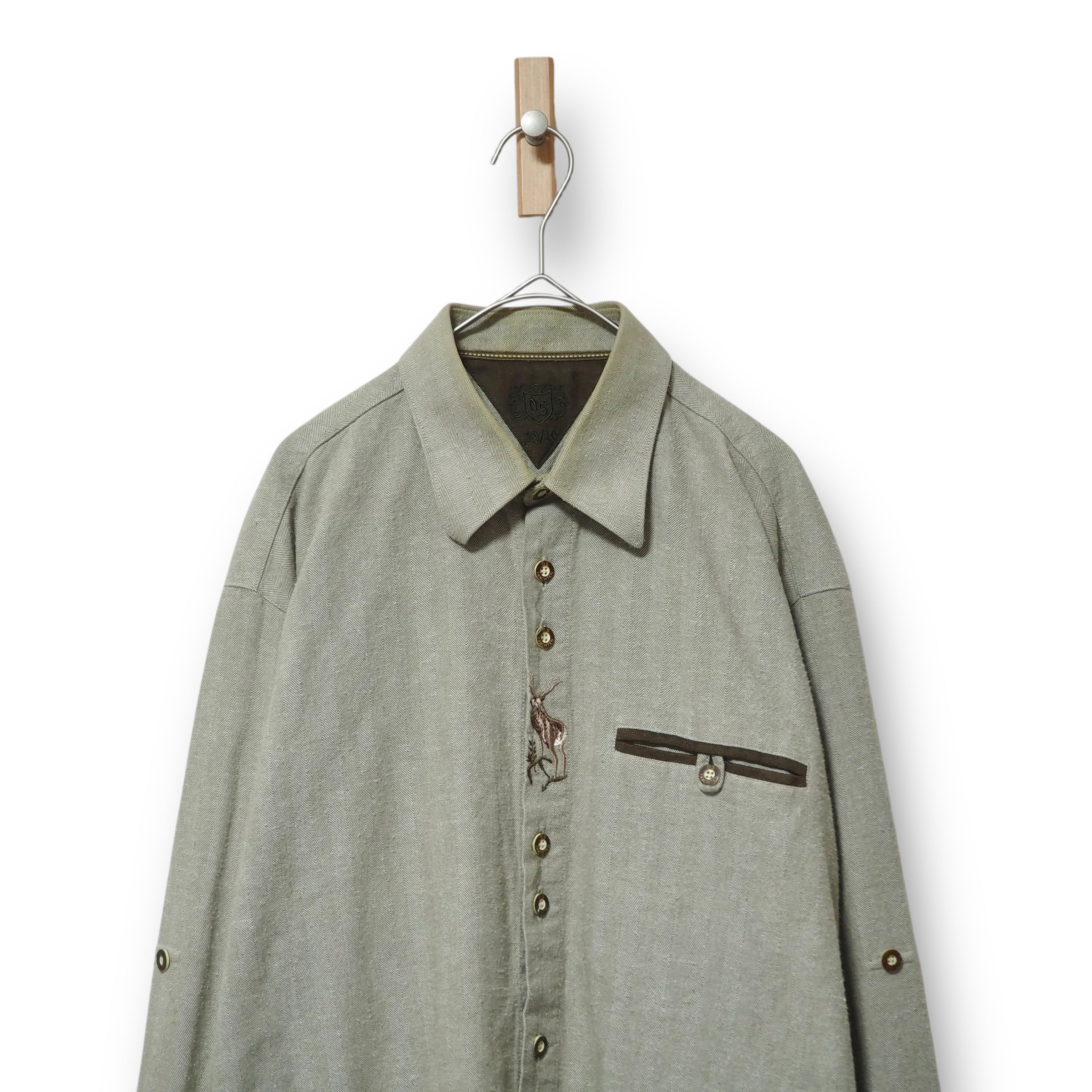 【VINTAGE】長袖チロリアンシャツ|90s|ヨーロッパ製