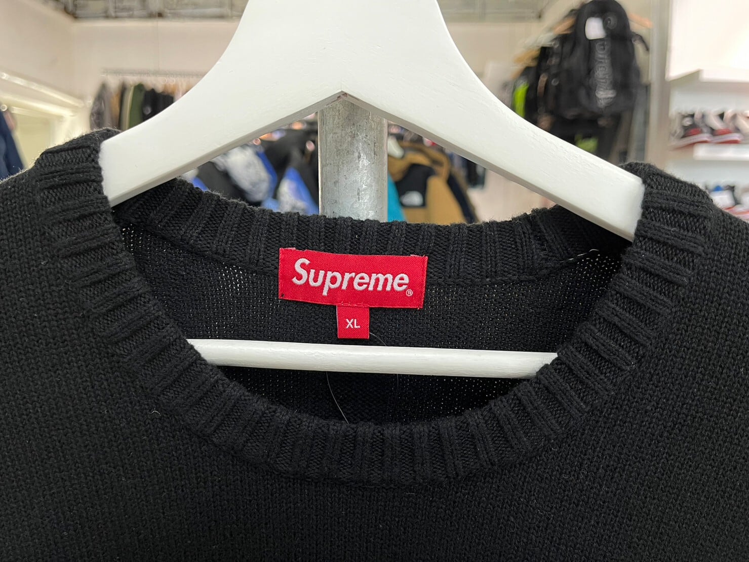 Supreme Tonal Paneled Sweater Black XL