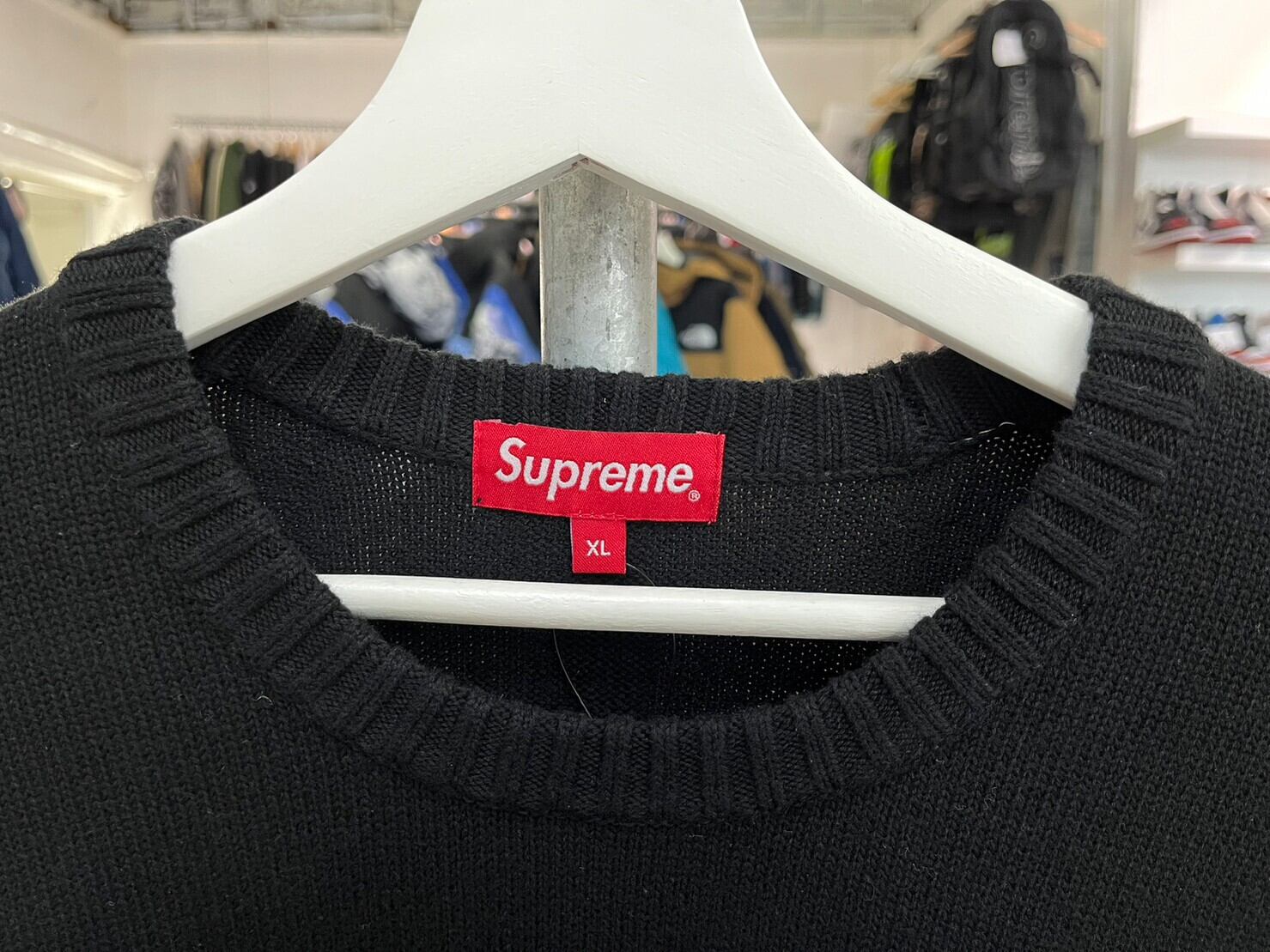 Supreme TONAL PANELED SWEATER BLACK XL 72381 | BRAND BUYERS OSAKA