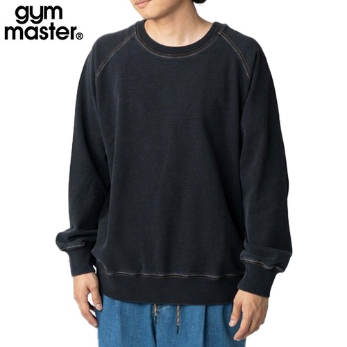 gym master ジムマスター 11oz インディゴスウェット クルーネック メンズ トレーナー 裏毛 綿100％ エイジング 経年変化 ヴィンテージ 春秋冬 G633711 ブラック