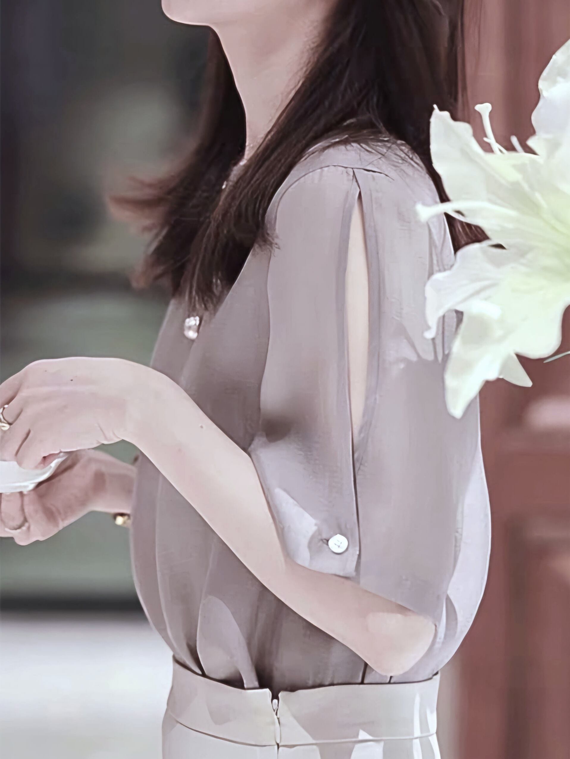 Elegant short sleeve pullover blouse L0470