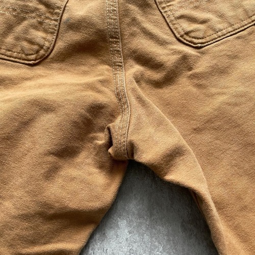 10s USA製 ブラウン ダブルニー Carhartt B01 28×30 詳細写真17