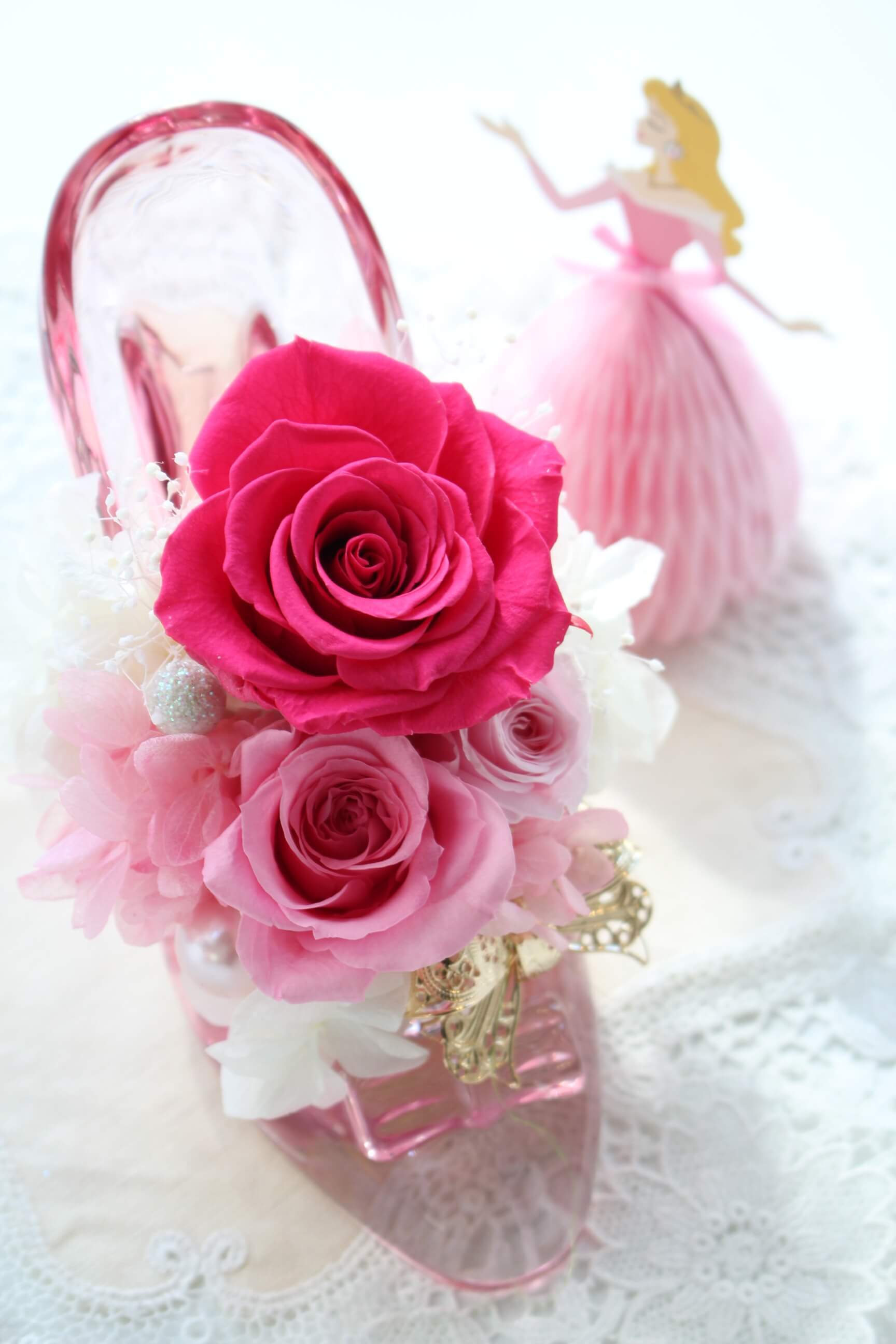 ガラスの靴アレンジメント/アクリルケース入り | 福岡のプリザーブド