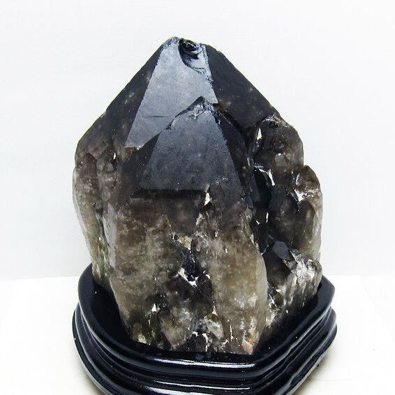 5.8Kg モリオン 黒水晶 原石 エレスチャル 台座付属 一点物 191-547