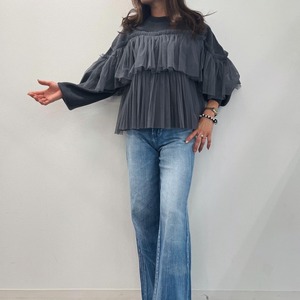 ヴェロフォンナ Re.Verofonna ﾃｨｱｰﾄﾞﾁｭｰﾙ短丈ニット